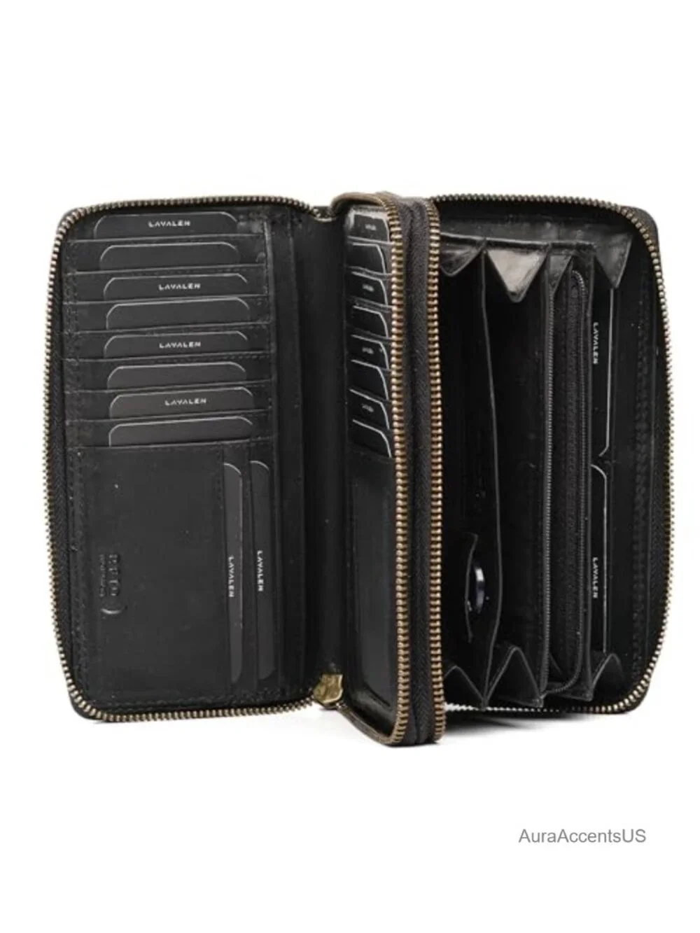 Genuine Leather RFID Blocking Bifold Wallet with Multiple Compartments